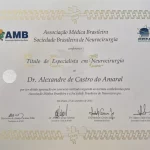 Certificado AMB Dr. Alexandre Amaral Centro da Dor